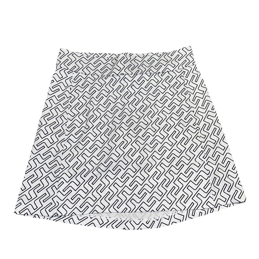 J.Lindeberg White and Black Geo-Print Golf Skort